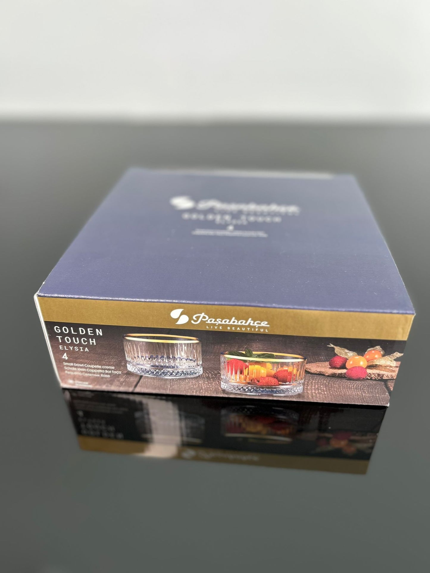 Pasabahce Eis Servier Schüssel Gold 2 Teilig