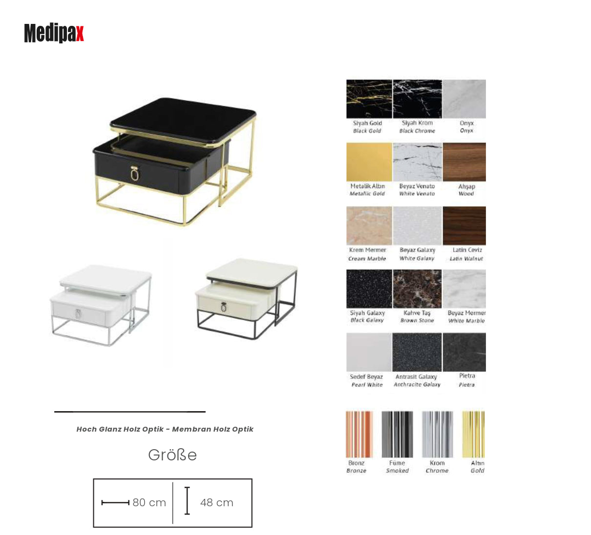 1+1 Olivya Mittel Tisch