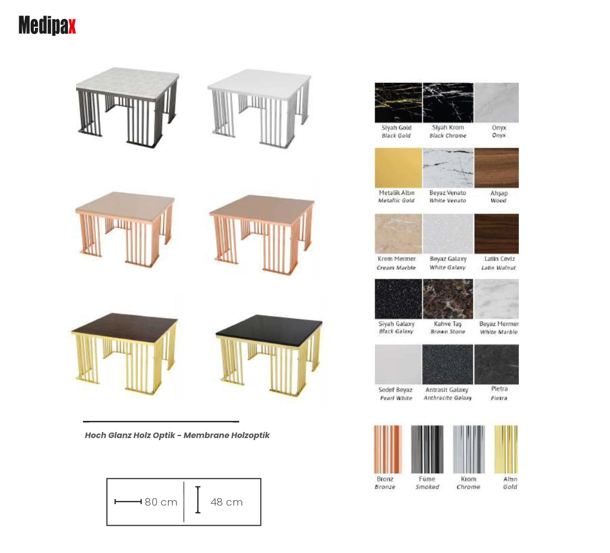 Eckiger Mittel Tisch